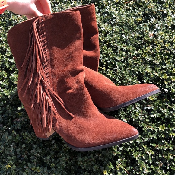 Dolce Vita brown fringe suede boots - cowboy - Picture 11 of 12